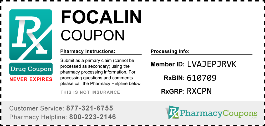 Focalin Prescription Drug Coupon with Pharmacy Savings