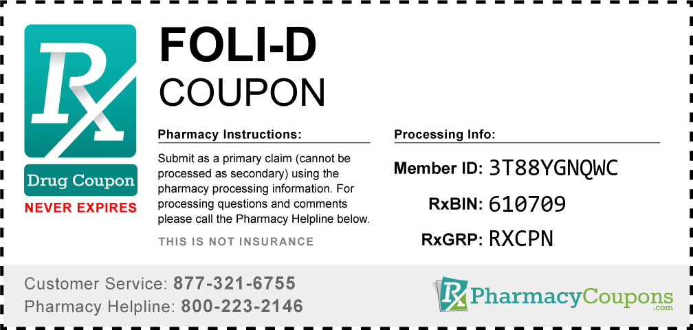 Foli-d Prescription Drug Coupon with Pharmacy Savings