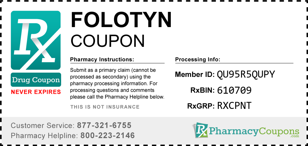 Folotyn Prescription Drug Coupon with Pharmacy Savings