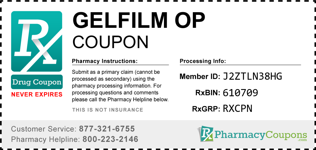 Gelfilm op Prescription Drug Coupon with Pharmacy Savings
