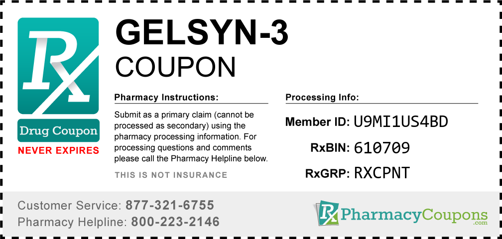 Gelsyn-3 Prescription Drug Coupon with Pharmacy Savings