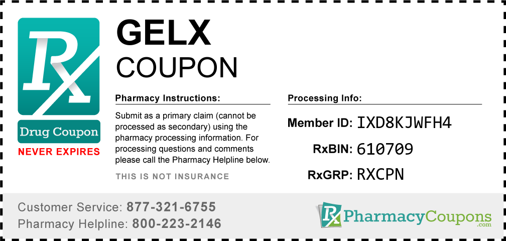 Gelx Prescription Drug Coupon with Pharmacy Savings