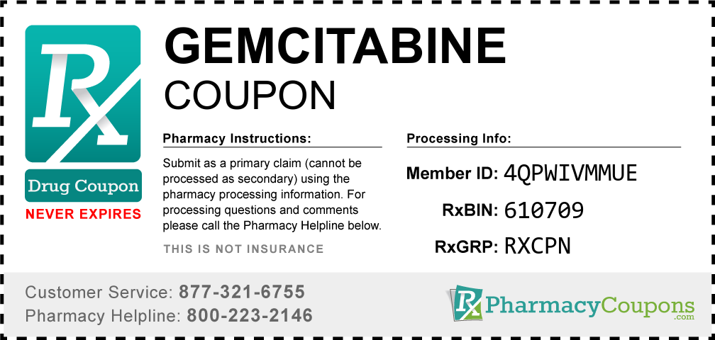 Gemcitabine Prescription Drug Coupon with Pharmacy Savings
