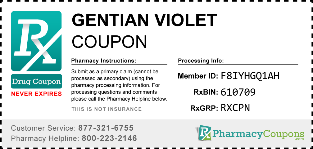 Gentian violet Prescription Drug Coupon with Pharmacy Savings