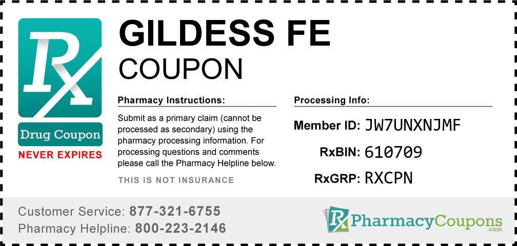 Gildess fe Prescription Drug Coupon with Pharmacy Savings