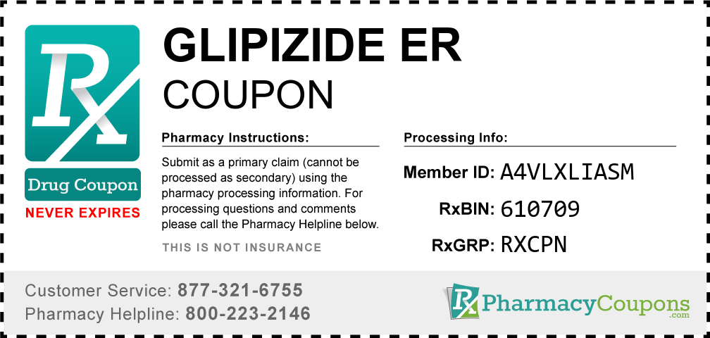 Glipizide er Prescription Drug Coupon with Pharmacy Savings