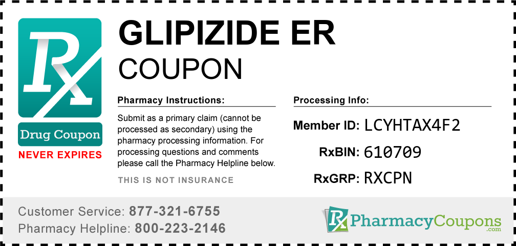 Glipizide er Prescription Drug Coupon with Pharmacy Savings