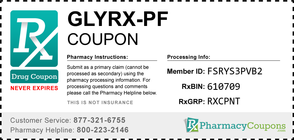 Glyrx-pf Prescription Drug Coupon with Pharmacy Savings