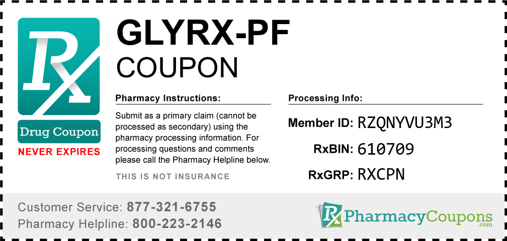 Glyrx-pf Prescription Drug Coupon with Pharmacy Savings