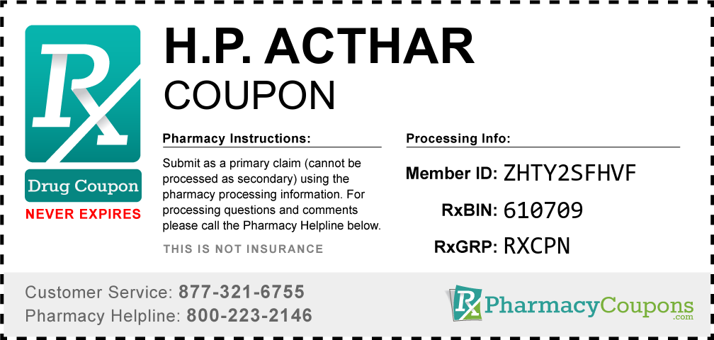 H.p. acthar Prescription Drug Coupon with Pharmacy Savings