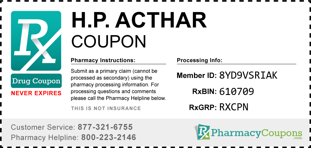 H.p. acthar Prescription Drug Coupon with Pharmacy Savings