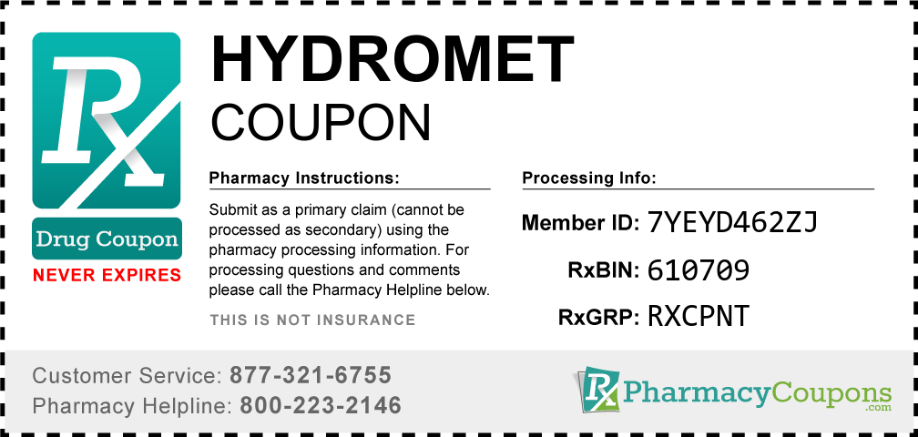 Hydromet Prescription Drug Coupon with Pharmacy Savings