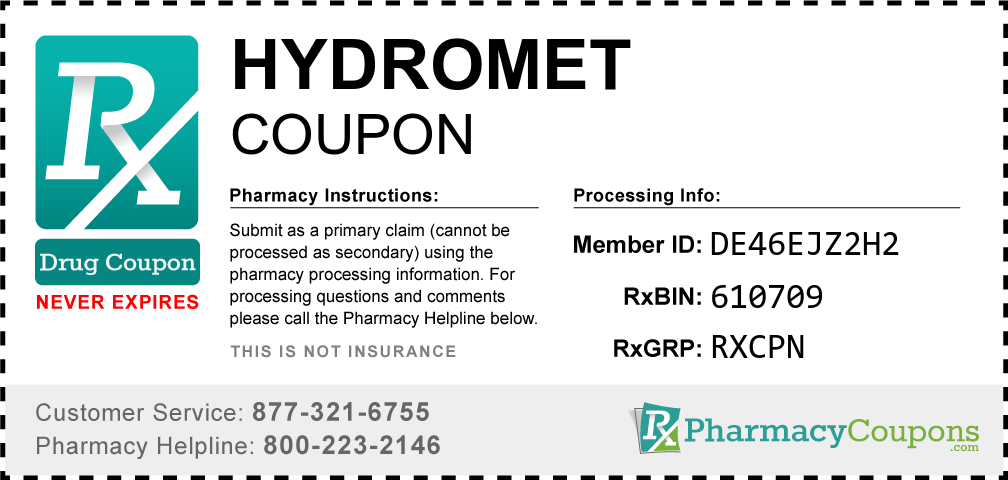 Hydromet Prescription Drug Coupon with Pharmacy Savings