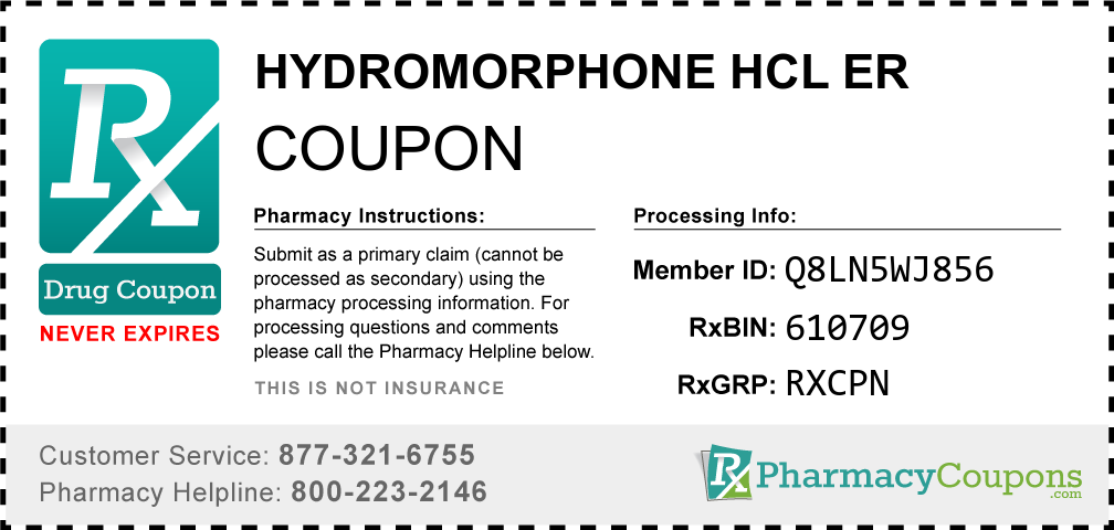 Hydromorphone hcl er Prescription Drug Coupon with Pharmacy Savings