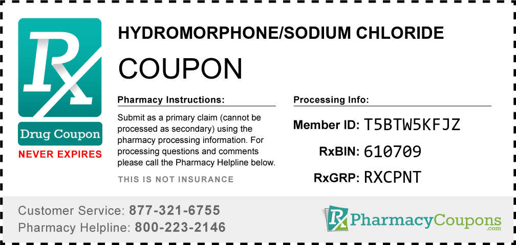 Hydromorphone/sodium chloride Prescription Drug Coupon with Pharmacy Savings
