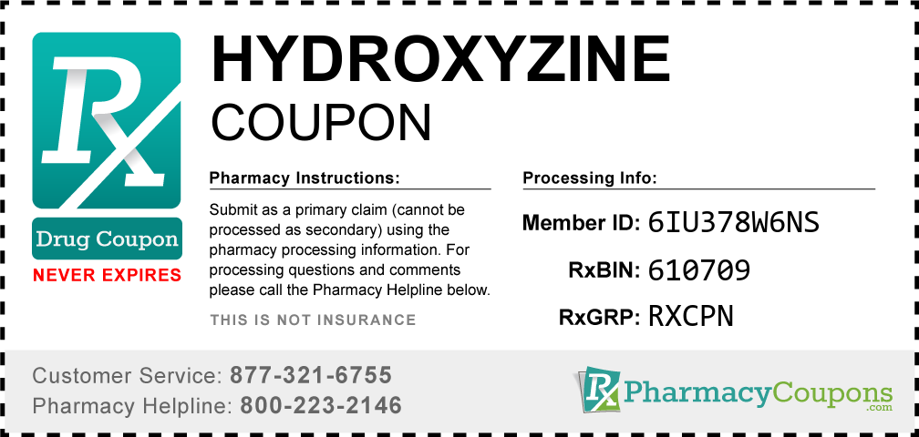 Hydroxyzine Prescription Drug Coupon with Pharmacy Savings