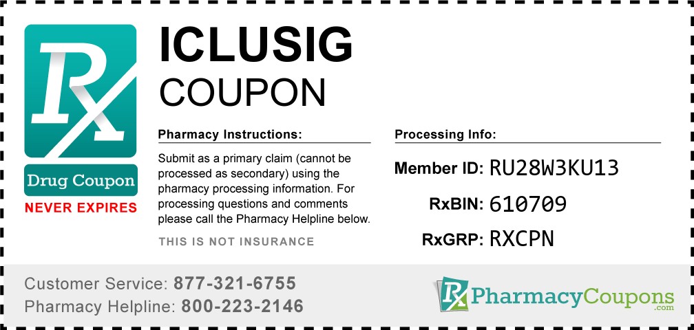 Iclusig Prescription Drug Coupon with Pharmacy Savings