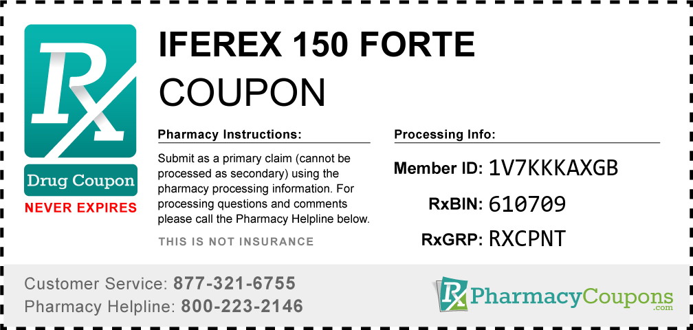 Iferex 150 forte Prescription Drug Coupon with Pharmacy Savings