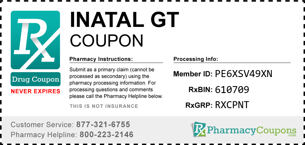 Inatal gt Prescription Drug Coupon with Pharmacy Savings