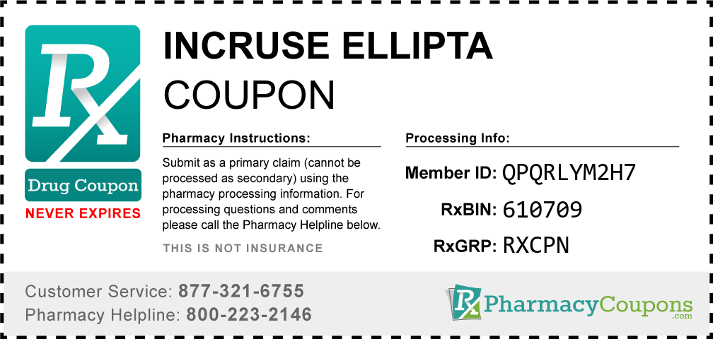 Incruse ellipta Prescription Drug Coupon with Pharmacy Savings