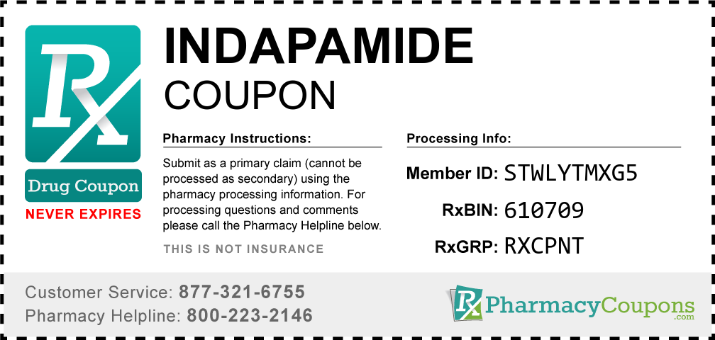 Indapamide Prescription Drug Coupon with Pharmacy Savings