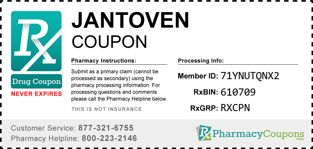 Jantoven Prescription Drug Coupon with Pharmacy Savings