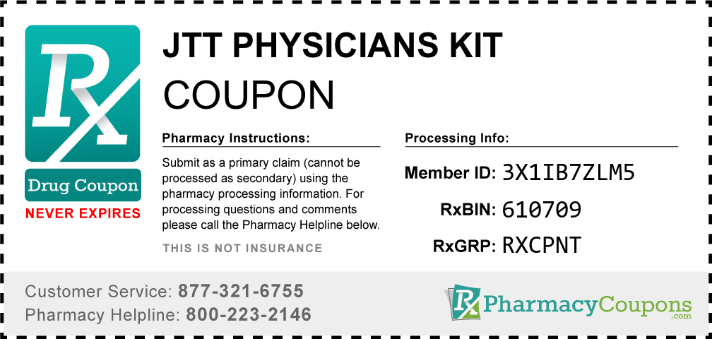 Jtt physicians kit Prescription Drug Coupon with Pharmacy Savings