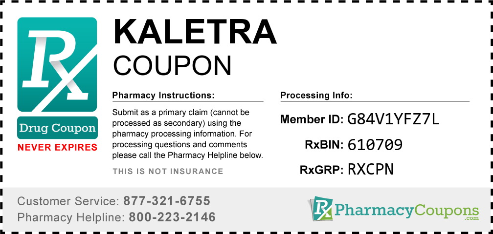 Kaletra Prescription Drug Coupon with Pharmacy Savings