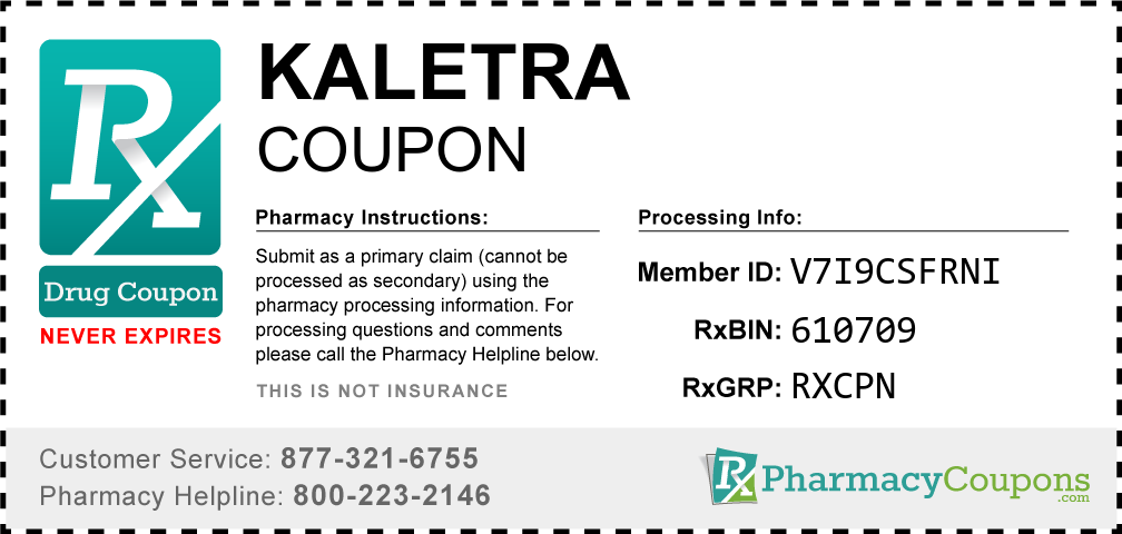 Kaletra Prescription Drug Coupon with Pharmacy Savings