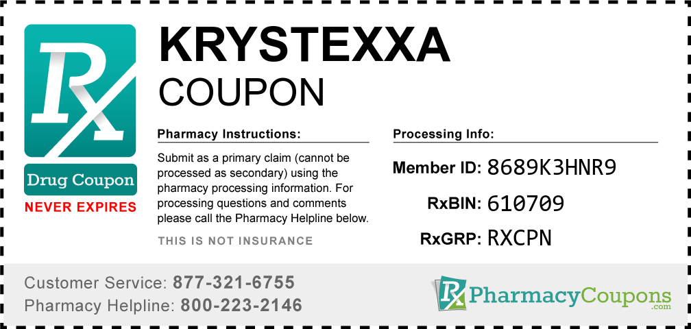 Krystexxa Prescription Drug Coupon with Pharmacy Savings