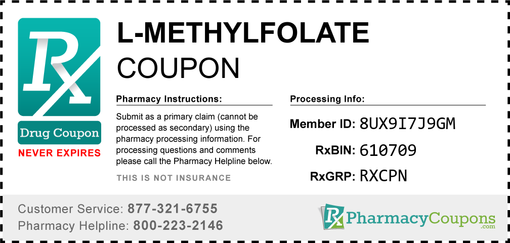 L-methylfolate Prescription Drug Coupon with Pharmacy Savings