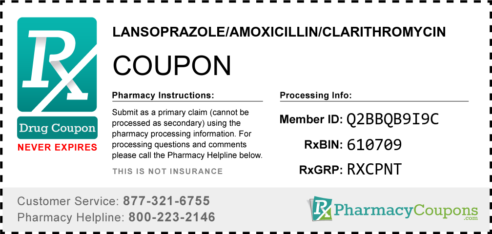 Lansoprazole/amoxicillin/clarithromycin Prescription Drug Coupon with Pharmacy Savings