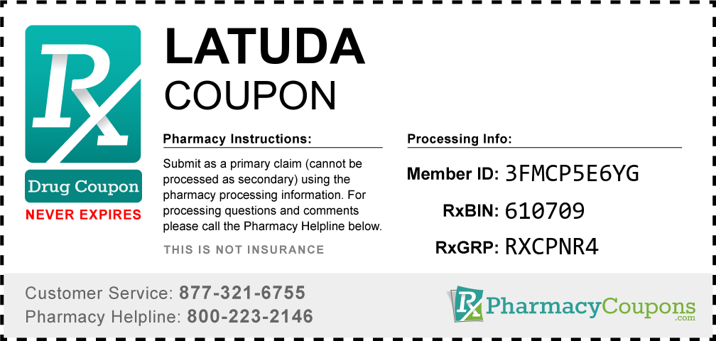 Latuda Prescription Drug Coupon with Pharmacy Savings