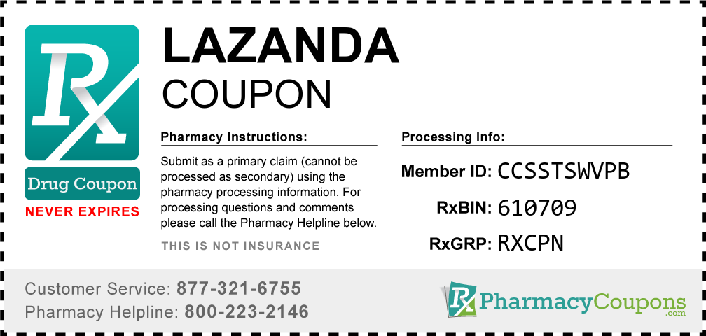 Lazanda Prescription Drug Coupon with Pharmacy Savings