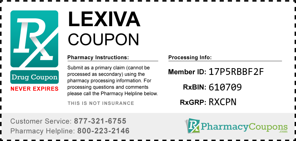 Lexiva Prescription Drug Coupon with Pharmacy Savings