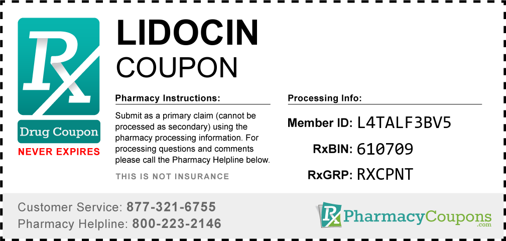 Lidocin Prescription Drug Coupon with Pharmacy Savings