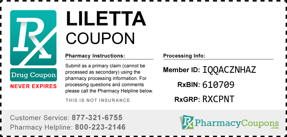 Liletta Prescription Drug Coupon with Pharmacy Savings