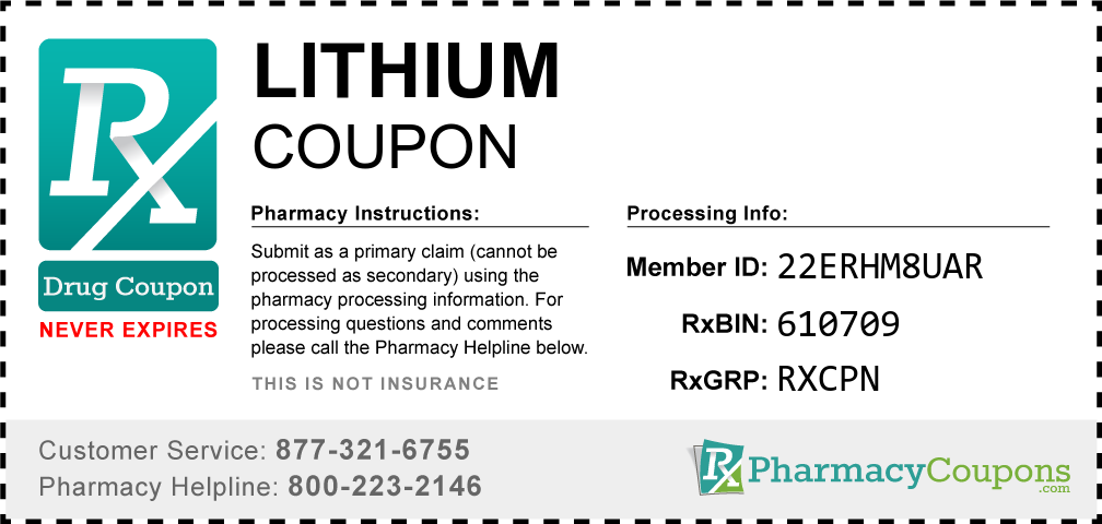 Lithium Prescription Drug Coupon with Pharmacy Savings