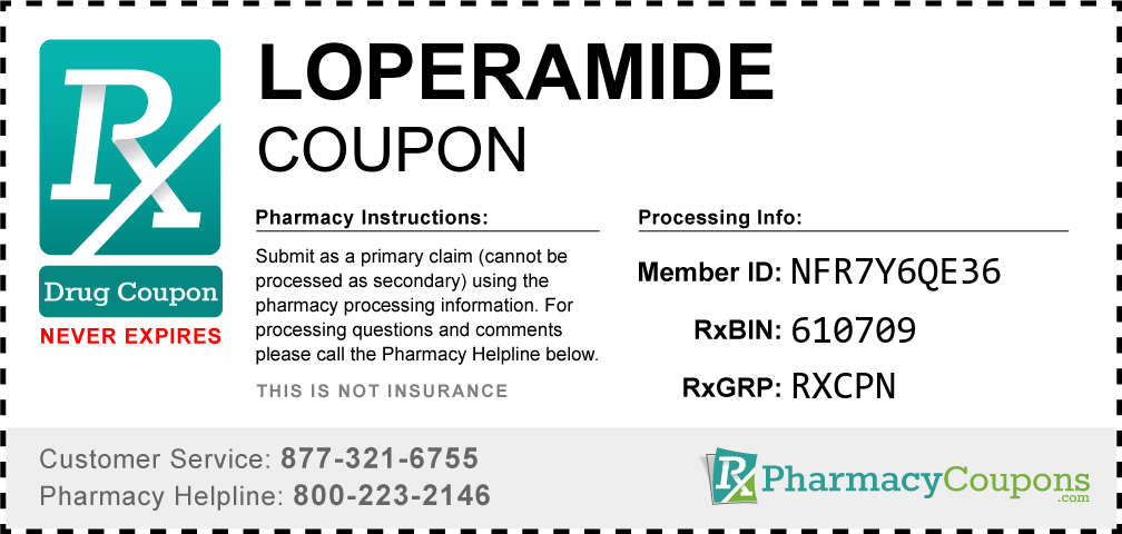 Loperamide Prescription Drug Coupon with Pharmacy Savings