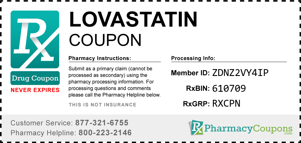 Lovastatin Prescription Drug Coupon with Pharmacy Savings