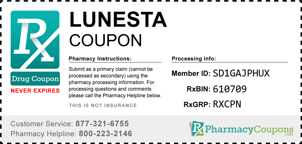 Lunesta Prescription Drug Coupon with Pharmacy Savings