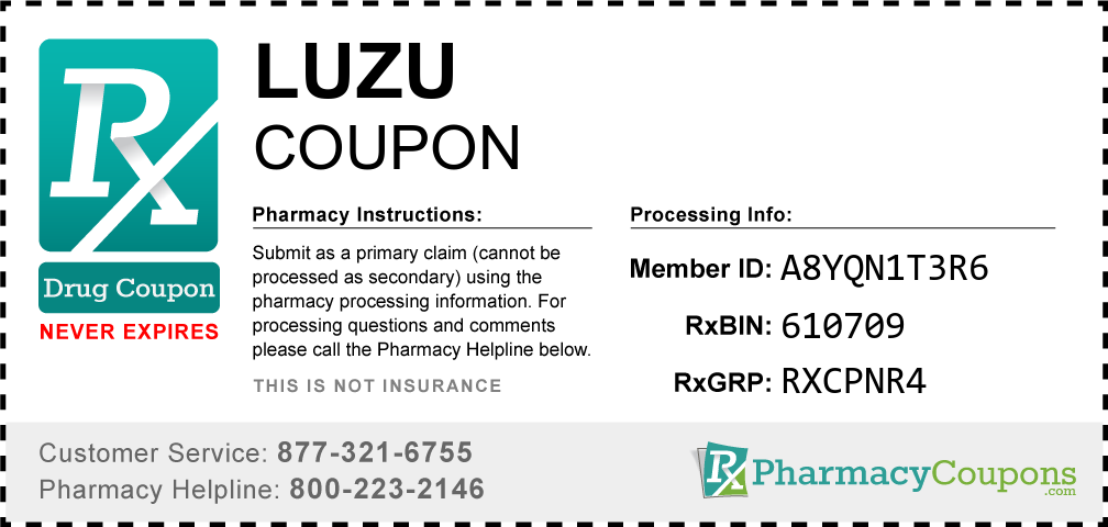 Luzu Prescription Drug Coupon with Pharmacy Savings