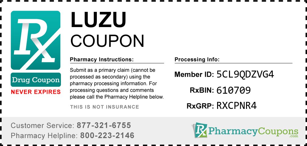 Luzu Prescription Drug Coupon with Pharmacy Savings