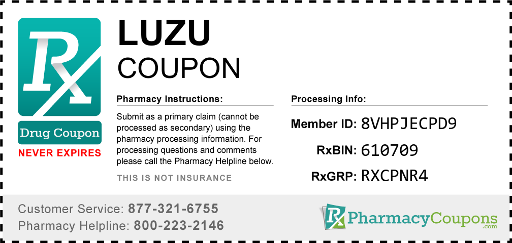 Luzu Prescription Drug Coupon with Pharmacy Savings