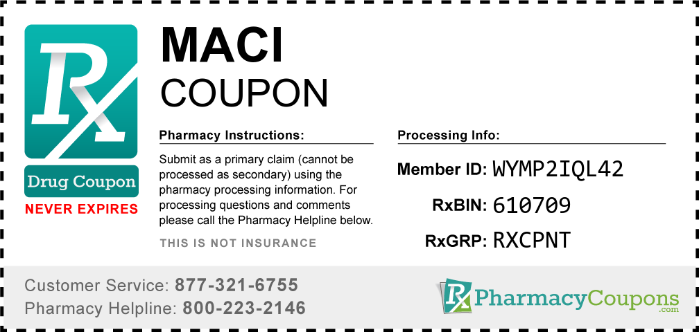 Maci Prescription Drug Coupon with Pharmacy Savings