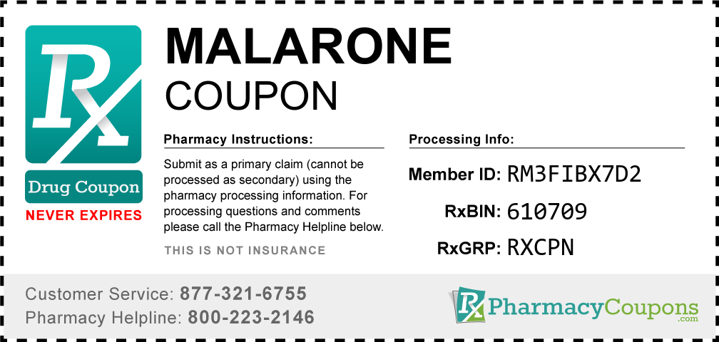 Malarone Prescription Drug Coupon with Pharmacy Savings