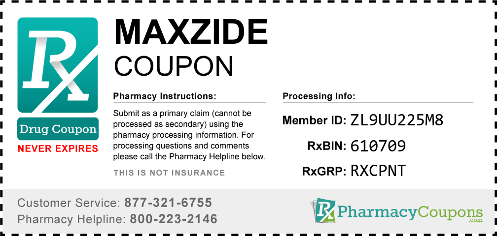 Maxzide Prescription Drug Coupon with Pharmacy Savings