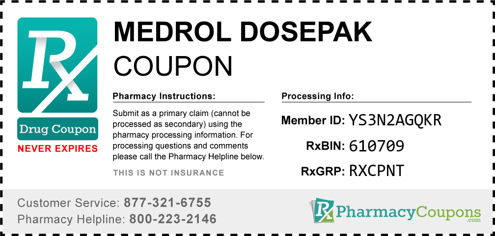 Medrol dosepak Prescription Drug Coupon with Pharmacy Savings