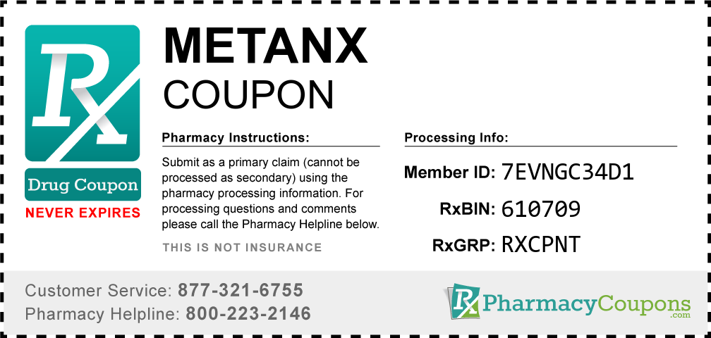 Metanx Prescription Drug Coupon with Pharmacy Savings