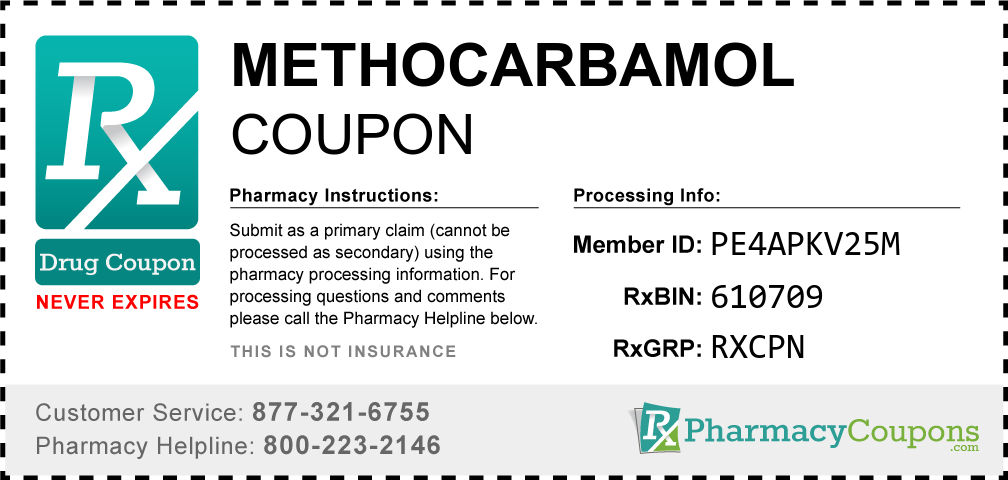 Methocarbamol Prescription Drug Coupon with Pharmacy Savings